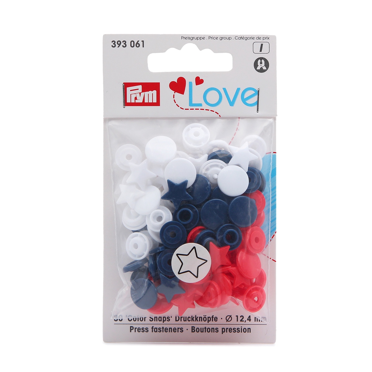 Кнопки PRYM Звезда Color Snaps красный/белый/синий 12мм 30шт 393061, PRYM Love Кнопки 'Звезда' Color Snaps, красный/белый/синий, 12мм, 30шт, 393061
Кнопки PRYM Звезда Color Snaps красный/белый/синий 12мм 30шт 393061, PRYM Love Кнопки 'Звезда' Color Snaps, красный/белый/синий, 12мм, 30шт, 393061