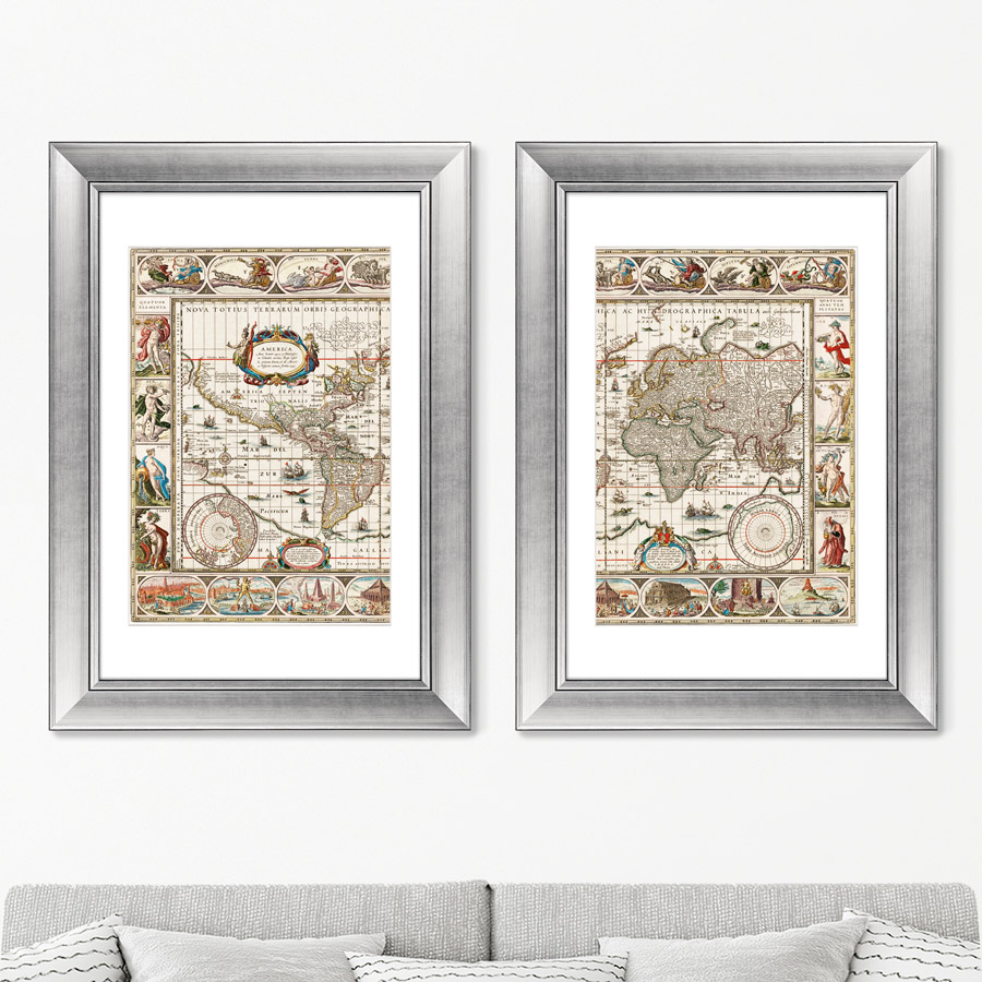 Набор из 2-х репродукций картин в раме Nova totius terrarum orbis 1649г. 50,5х70,5см
Набор из 2-х репродукций картин в раме Nova totius terrarum orbis 1649г. 50,5х70,5см