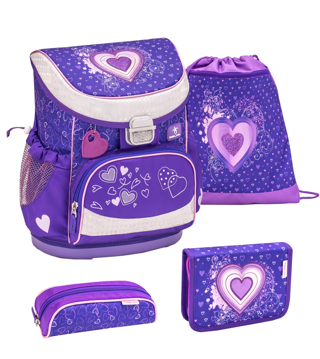 Ранец Belmil Mini Fit Love Purple, Сердце, фиолетовый, с наполнением 405 33/9/LOVE P/SET
Ранец Belmil Mini Fit Love Purple, Сердце, фиолетовый, с наполнением 405 33/9/LOVE P/SET