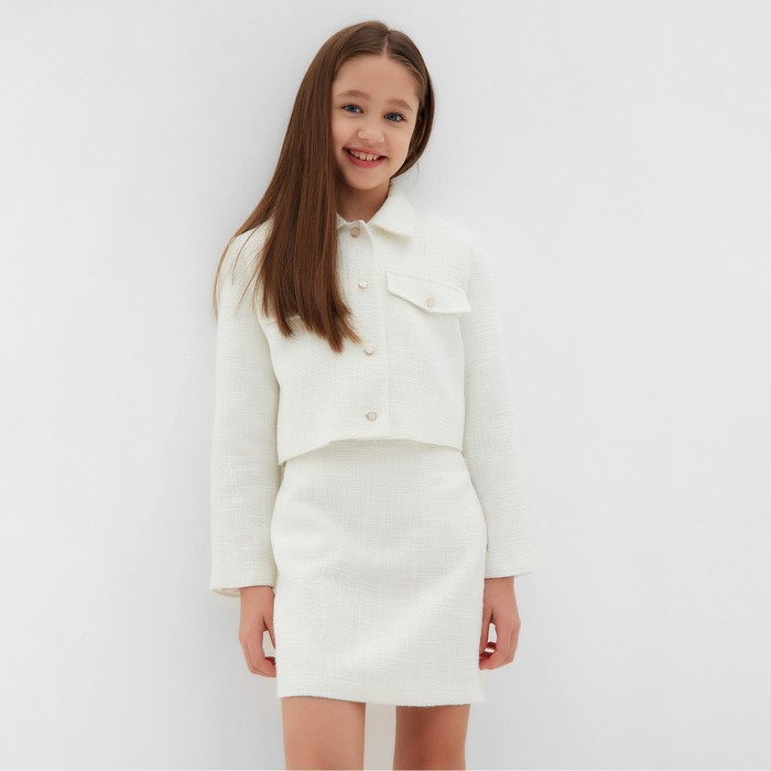 Комплект для девочки (жакет и юбка) MINAKU: PartyDress, цвет белый, рост 158 см
Комплект для девочки (жакет и юбка) MINAKU: PartyDress, цвет белый, рост 158 см