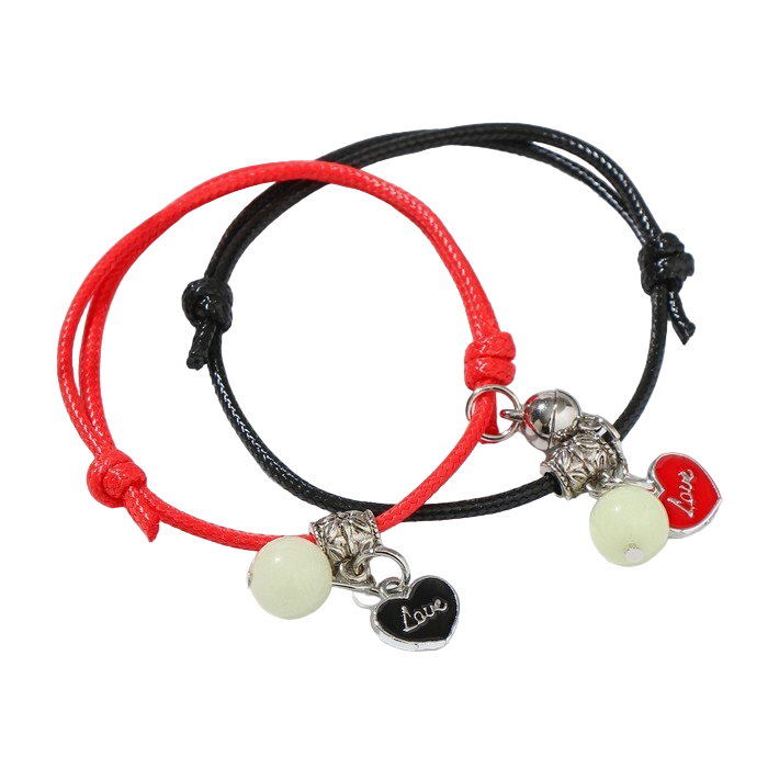 Браслеты "Неразлучники" на магните, шары с сердцами, цвет чёрно-красный, П00000348 
Браслеты "Неразлучники" на магните, шары с сердцами, цвет чёрно-красный, П00000348