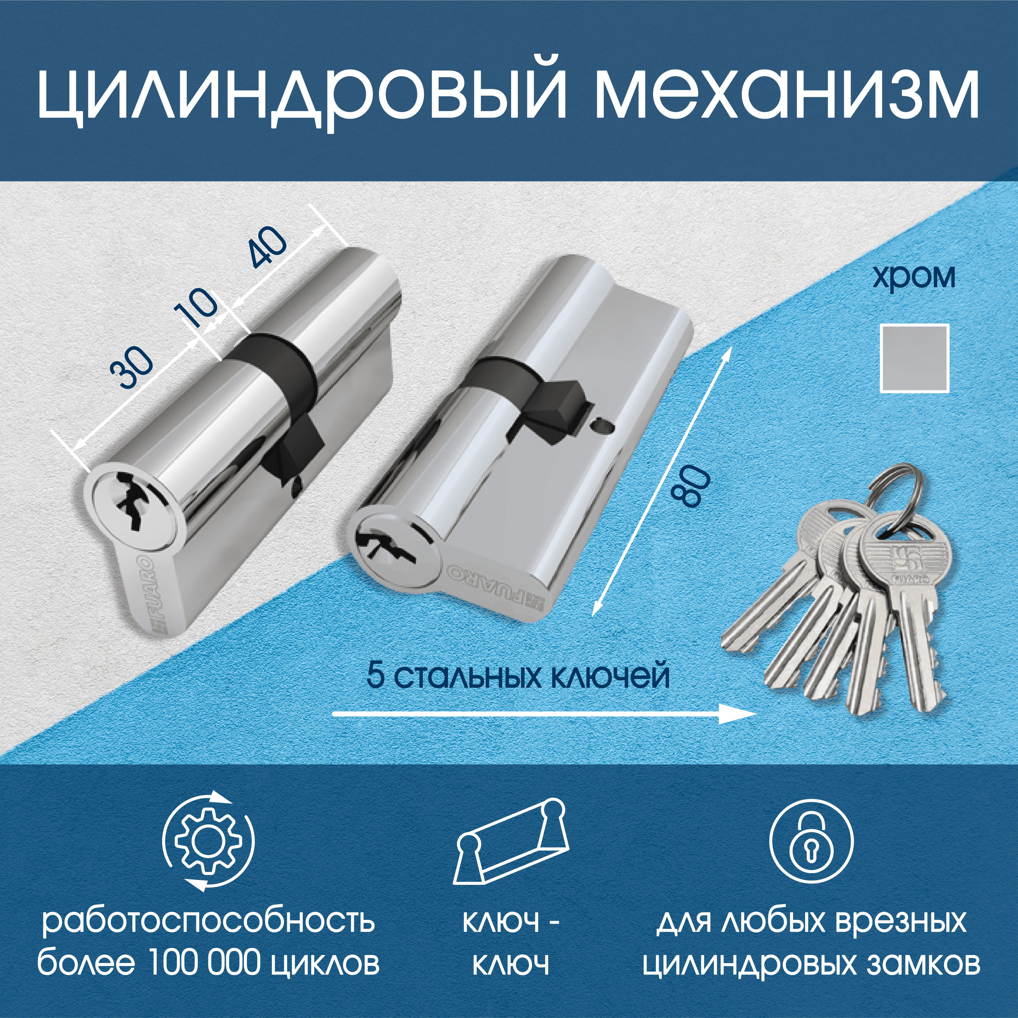 Цилиндровый механизм (100 ZA/80) 1000ZAKey80(30+10+40) CP хром 5Key, Разноцветный, 100 ZA/80
Цилиндровый механизм (100 ZA/80) 1000ZAKey80(30+10+40) CP хром 5Key, Разноцветный, 100 ZA/80