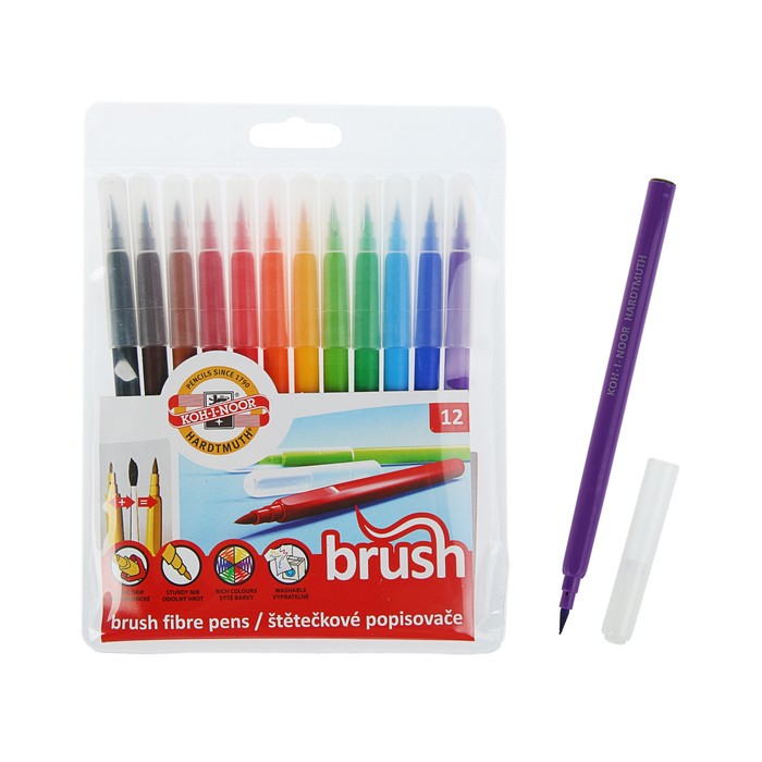 Фломастеры-кисть 12 цветов Koh-I-Noor 1009 Brush, кистевой пишущий узел, трёхгранные, евро
Фломастеры-кисть 12 цветов Koh-I-Noor 1009 Brush, кистевой пишущий узел, трёхгранные, евро