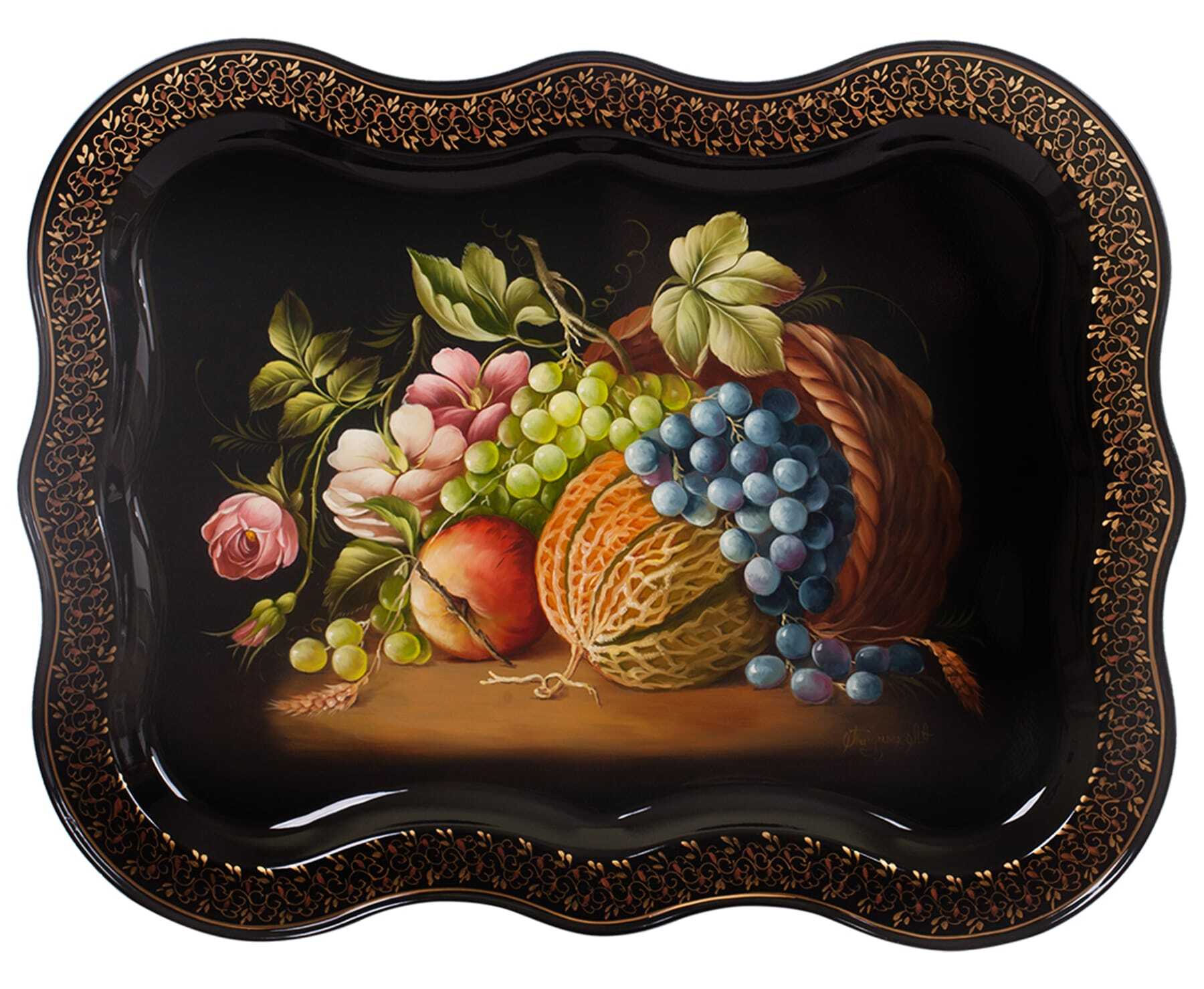 Жостовский поднос A25D01072022003, Фигурная 
Жостовский поднос A25D01072022003, Фигурная