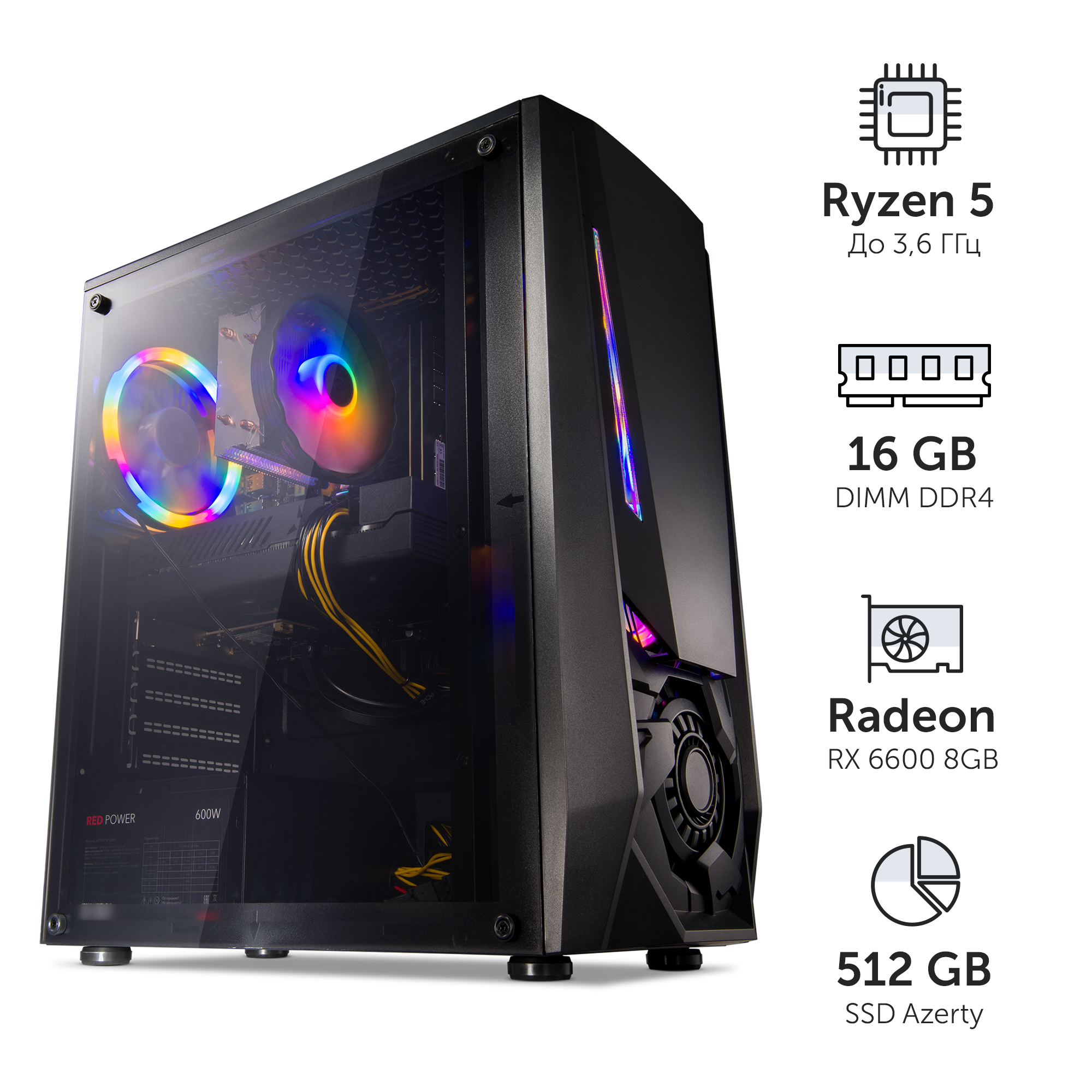 Компьютер игровой AZ-0108 (AMD Ryzen5 1600 6x3.2GHz, 16Gb DDR4, 512Gb SSD, RX6600, Wi-Fi), AZ-0108
Компьютер игровой AZ-0108 (AMD Ryzen5 1600 6x3.2GHz, 16Gb DDR4, 512Gb SSD, RX6600, Wi-Fi), AZ-0108