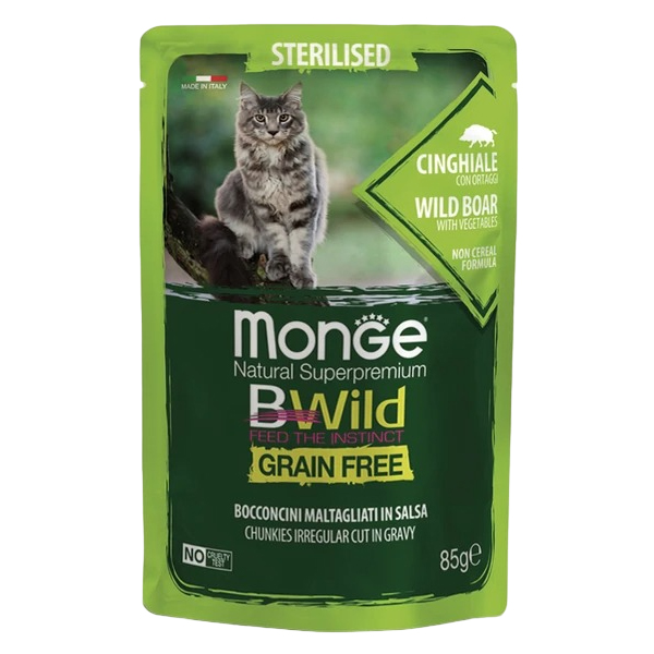 Влажный корм для кошек Monge Cat BWild Grain Free дикий кабан с овощами, 28 шт по 85 г
Влажный корм для кошек Monge Cat BWild Grain Free дикий кабан с овощами, 28 шт по 85 г