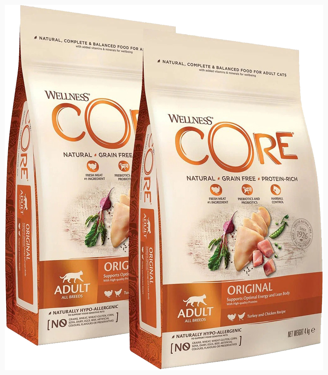 CORE CORE ORIGINAL CAT ADULT беззерновой для взрослых кошек с индейкой и курицей (4 + 4 кг
CORE CORE ORIGINAL CAT ADULT беззерновой для взрослых кошек с индейкой и курицей (4 + 4 кг