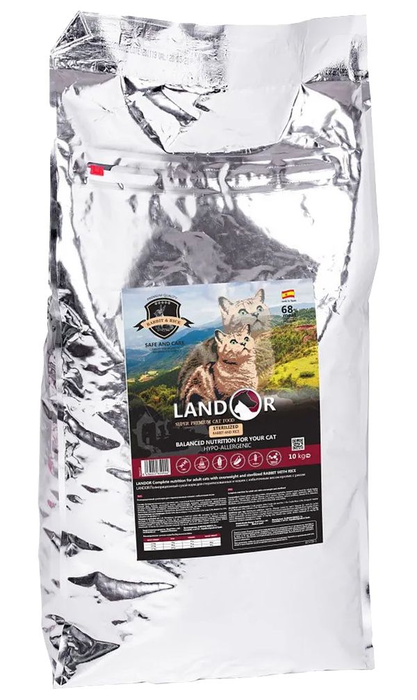LANDOR LANDOR CAT ADULT STERILIZED RABBIT & RICE для взрослых кастрированных котов и стери
LANDOR LANDOR CAT ADULT STERILIZED RABBIT & RICE для взрослых кастрированных котов и стери