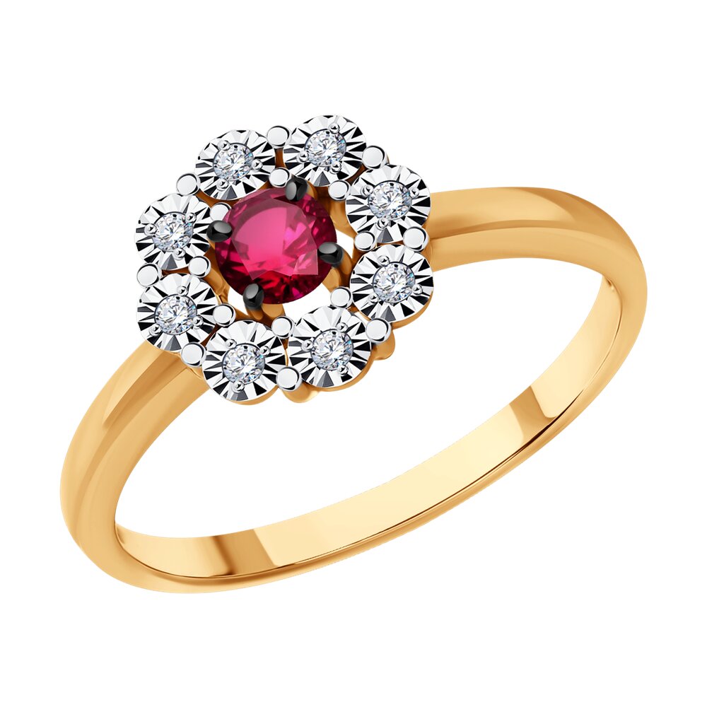 Кольцо из комбинированного золота с бриллиантом/рубином р. 18 Diamant 51-210-01776-3, 51-210-01776-3
Кольцо из комбинированного золота с бриллиантом/рубином р. 18 Diamant 51-210-01776-3, 51-210-01776-3