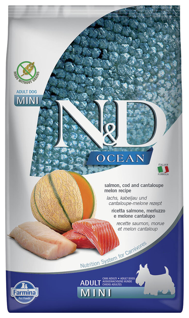 FARMINA FARMINA DOG N&D OCEAN ADULT MINI SALMON, COD & CANTALOUPE MELON беззерновой для вз
FARMINA FARMINA DOG N&D OCEAN ADULT MINI SALMON, COD & CANTALOUPE MELON беззерновой для вз