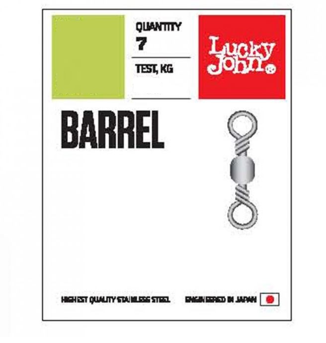 Вертлюг Lucky John Pro Series Barrel №12 15 кг, 10 шт., Серебристый, Pro Series Barrel №12
Вертлюг Lucky John Pro Series Barrel №12 15 кг, 10 шт., Серебристый, Pro Series Barrel №12