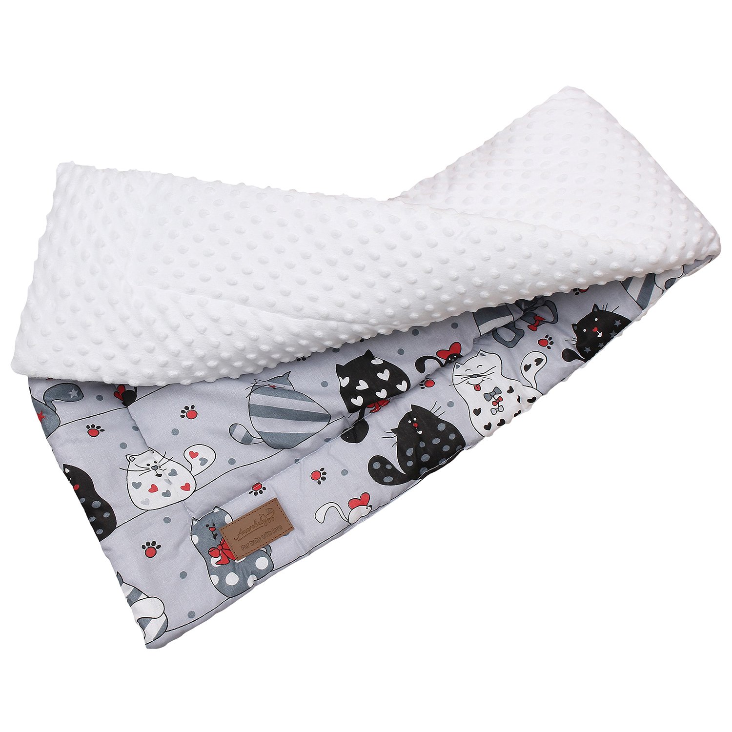 фото Плед amarobaby растем вместе котики серый, 95х85