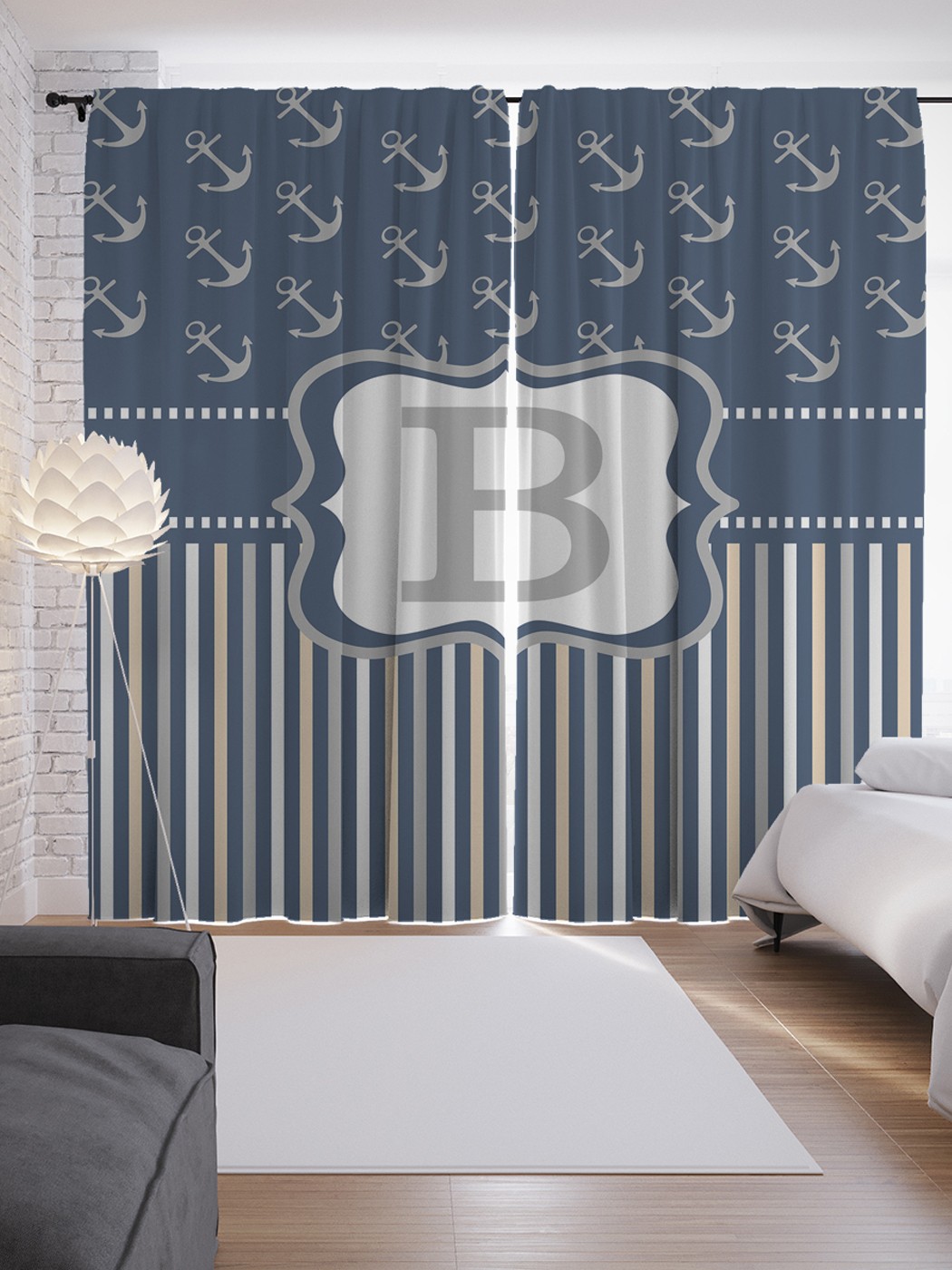 фото Шторы с фотопечатью "морская b" из сатена, 290х265 см joyarty