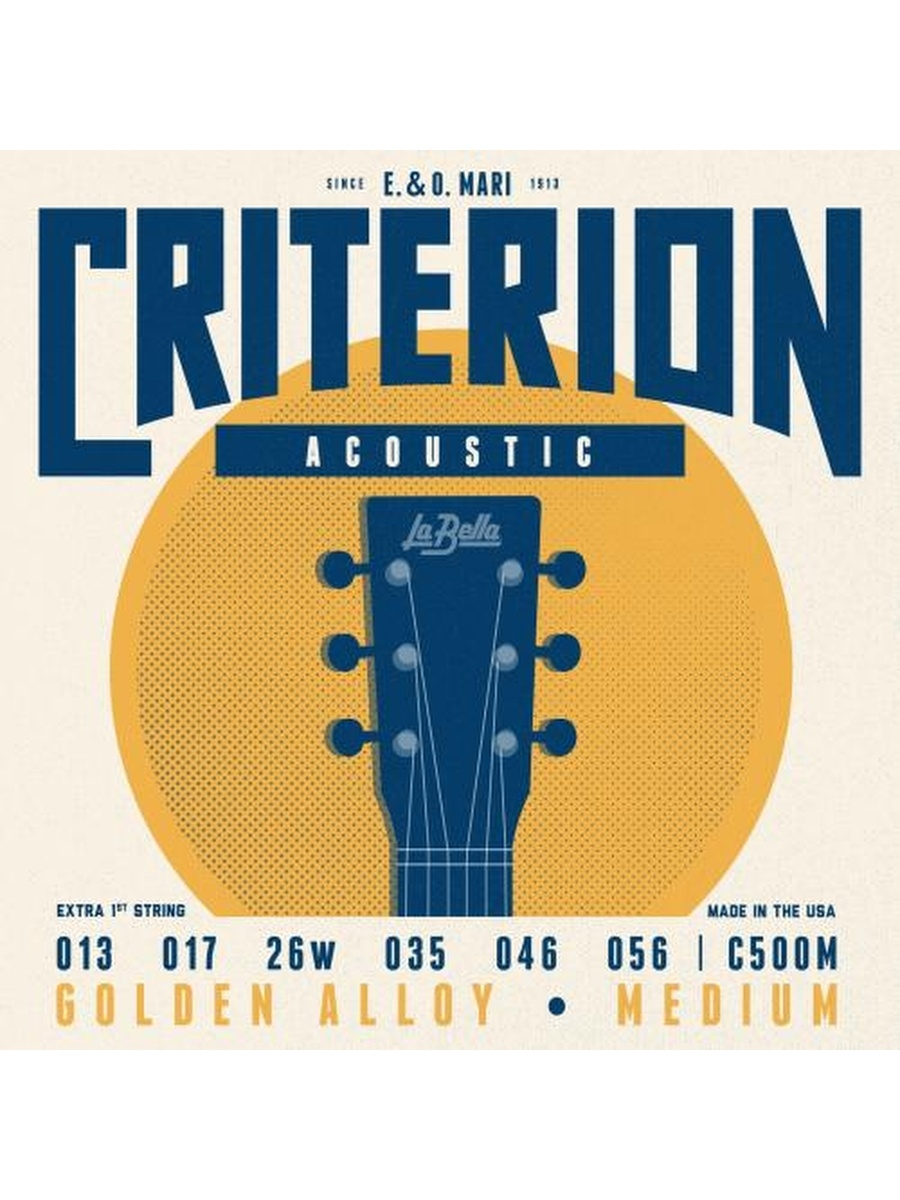Criterion Комплект струн для акустической гитары, бронза, Medium, 13-56, La Bella C500M
Criterion Комплект струн для акустической гитары, бронза, Medium, 13-56, La Bella C500M