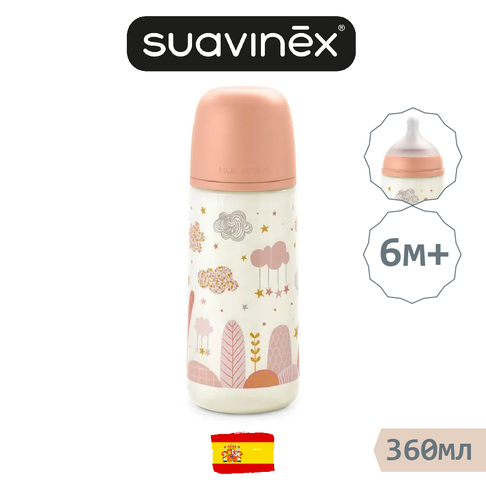 Детская бутылочка Suavinex Dreams 360 мл с физиологической соской 6м+, Розовый, Dreams
Детская бутылочка Suavinex Dreams 360 мл с физиологической соской 6м+, Розовый, Dreams