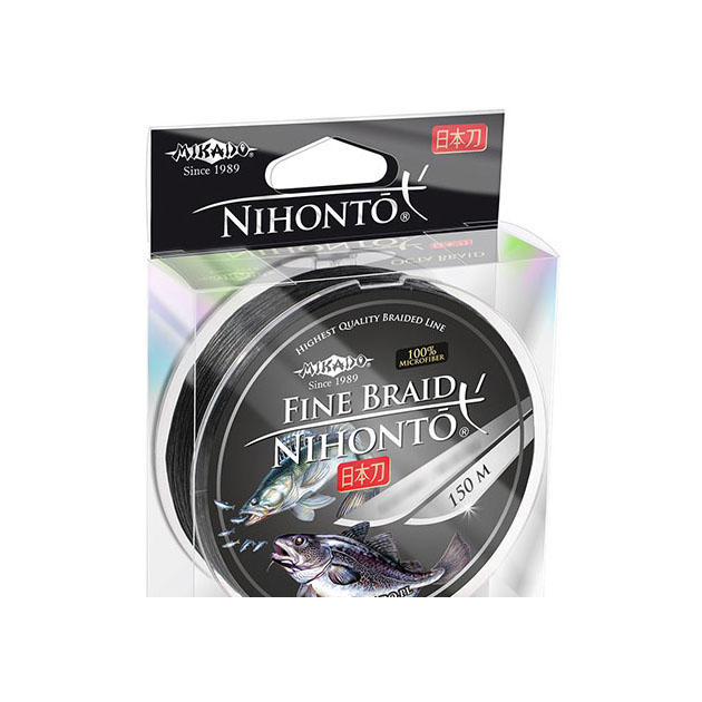 фото Леска плетеная mikado nihonto fine braid 0,4 мм, 150 м, 34,9 кг, black