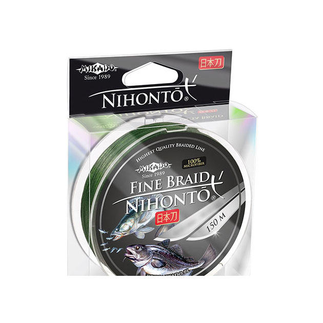 фото Леска плетеная mikado nihonto fine braid 0,35 мм, 150 м, 33,4 кг, green