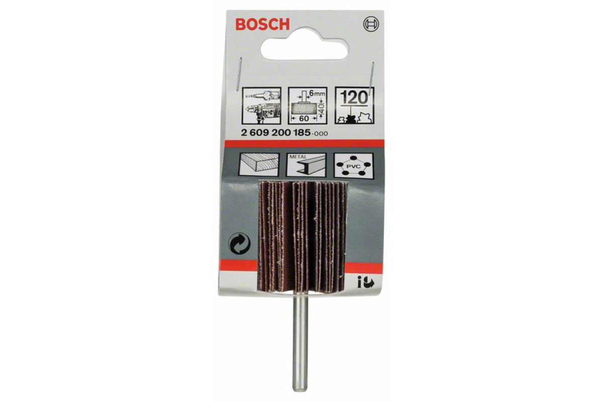 Шлифкруг ламельный для дрелей шуруповёртов Bosch 2609200185 К120 60 мм хвостовик 6 мм, 2609200185
Шлифкруг ламельный для дрелей шуруповёртов Bosch 2609200185 К120 60 мм хвостовик 6 мм, 2609200185