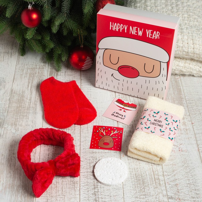 Подарочный набор новогодний Этель Happy new year полотенце 30х60см и аксессуары (3 предм), Новогодние подарочные наборы с полотенцем
Подарочный набор новогодний Этель Happy new year полотенце 30х60см и аксессуары (3 предм), Новогодние подарочные наборы с полотенцем