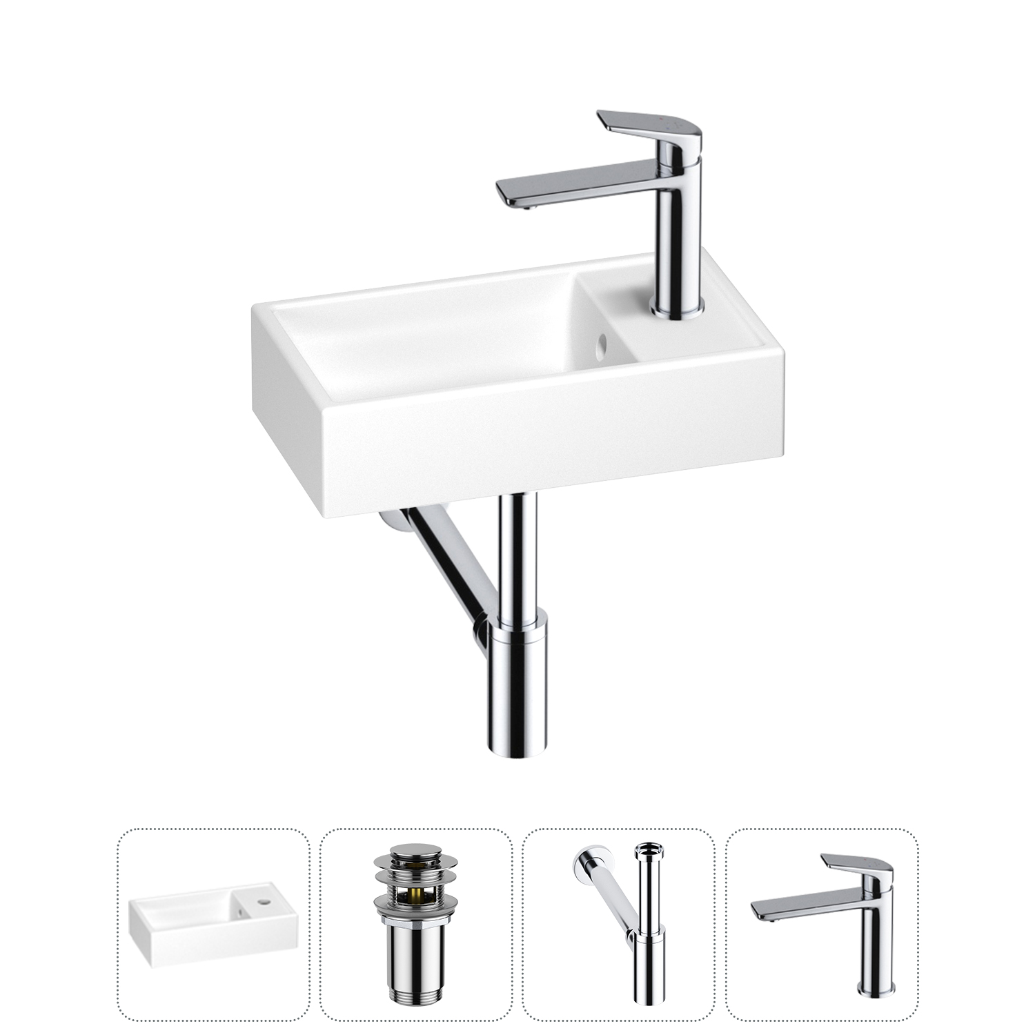 Маленькая раковина для ванной комнаты или туалета Wellsee WC Area 202010463 в наборе 4 в 1, Хром, WC AREA_complects_хром
Маленькая раковина для ванной комнаты или туалета Wellsee WC Area 202010463 в наборе 4 в 1, Хром, WC AREA_complects_хром