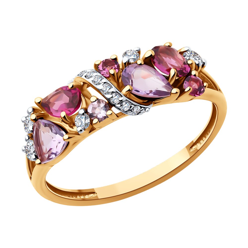 Кольцо из красного золота р. Diamant 51-310-02168-2, фианит\родолит\аметист, 51-310-02168-2
Кольцо из красного золота р. Diamant 51-310-02168-2, фианит\родолит\аметист, 51-310-02168-2