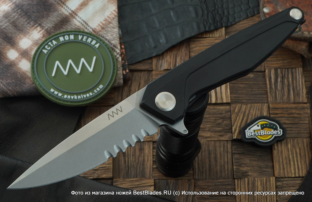 фото Складной нож anv z300 (frame lock, sleipner, дюраль, серрейтор)