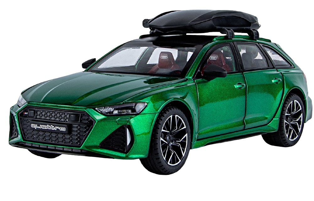 Модель автомобиля Audi RS6 с багажником метал, многофункциональная 1:24 свет, звук, инерци, Зеленый
Модель автомобиля Audi RS6 с багажником метал, многофункциональная 1:24 свет, звук, инерци, Зеленый