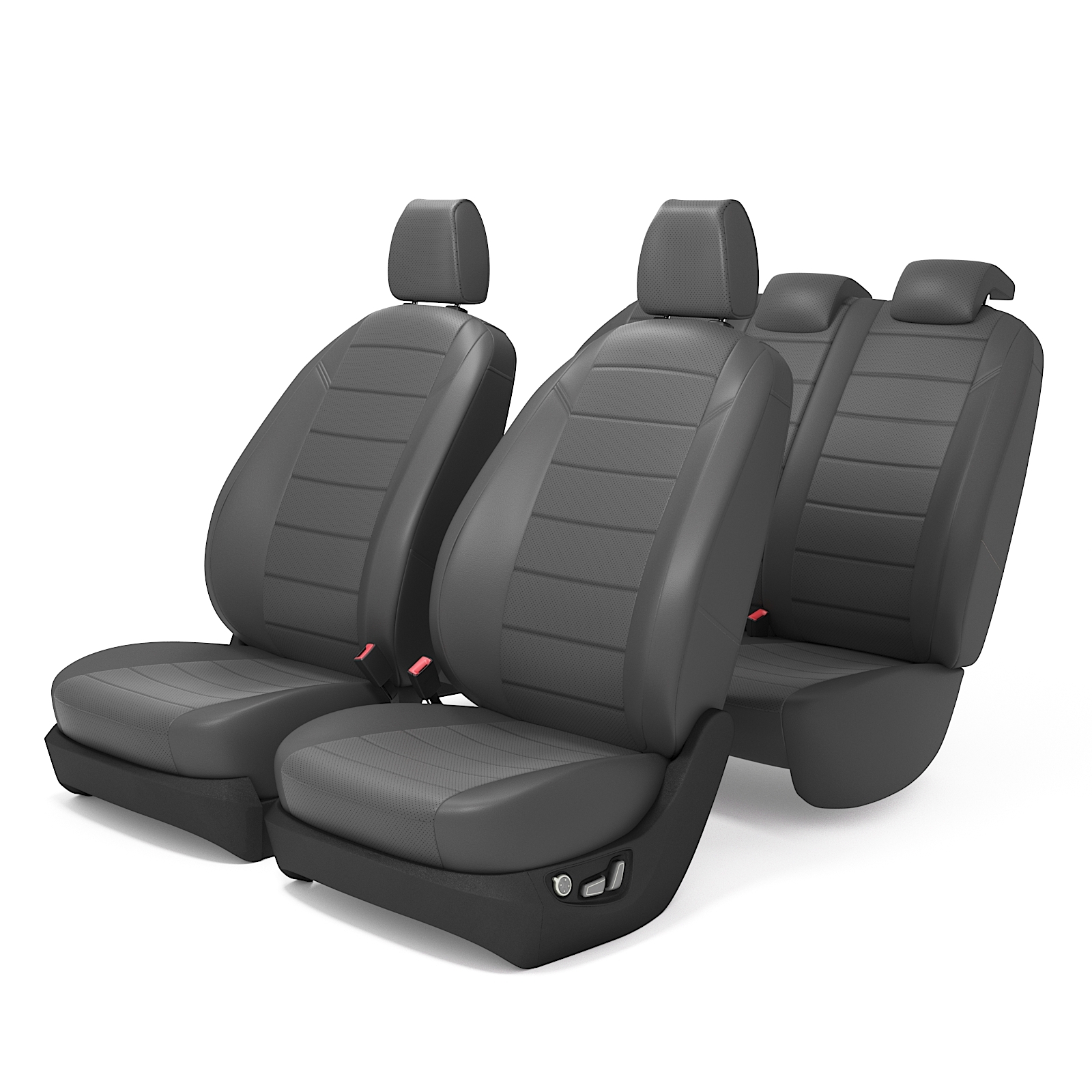 фото Чехлы на сиденья для фольксваген тигуан 1 с 2016 по 2023 год, экокожа, серый autokot