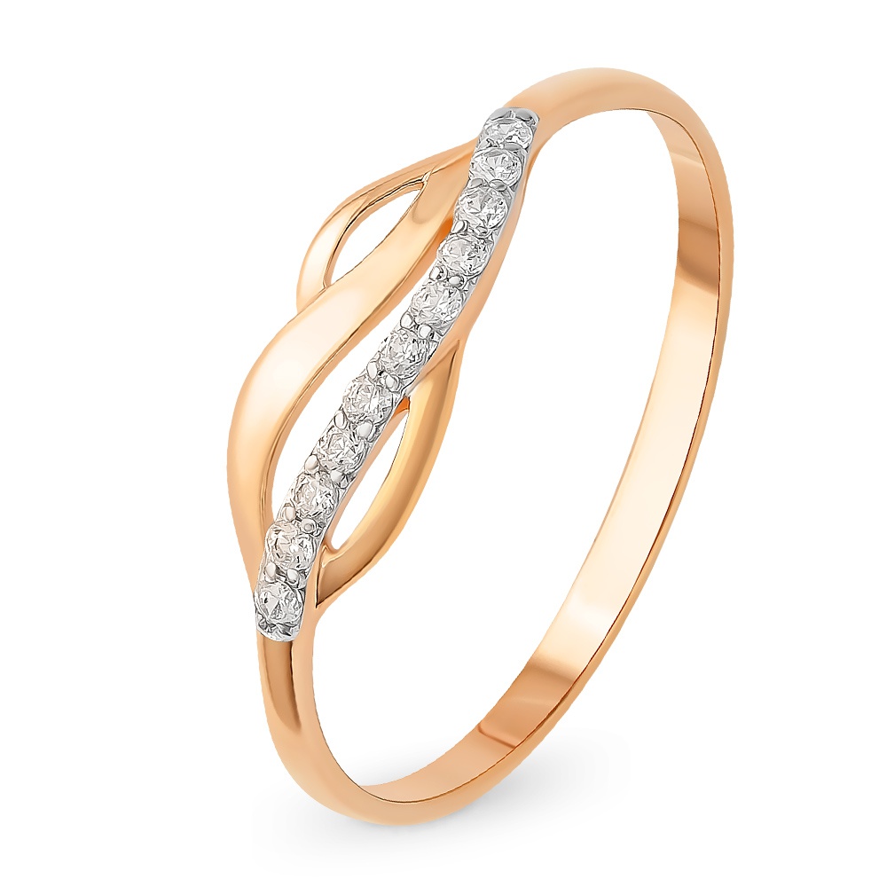 Кольцо женское из красного золота с фианитом 585Gold 399000033, р, 399000033 
Кольцо женское из красного золота с фианитом 585Gold 399000033, р, 399000033
