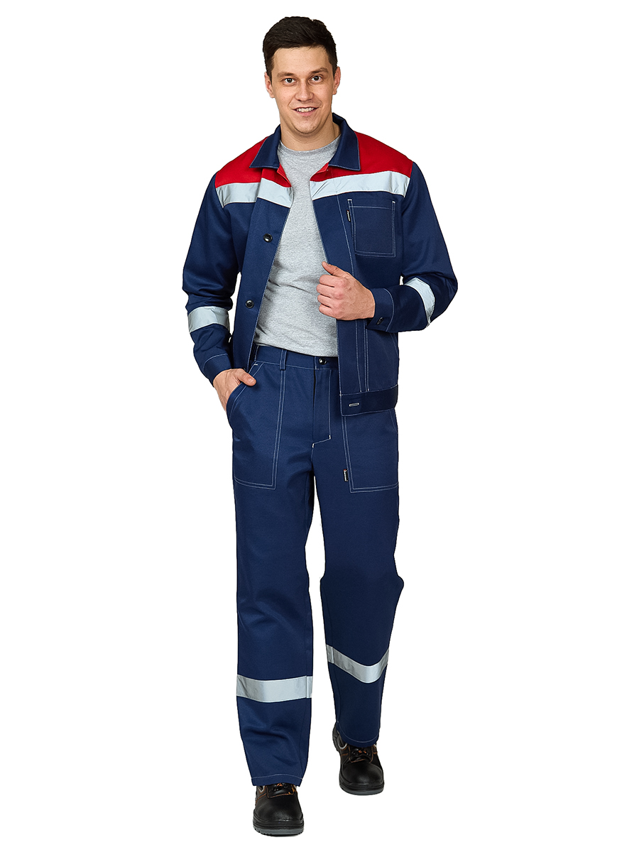 Костюм рабочий мужской Прабо Кос118с синий 96-100/182-188, Кос118с 
Костюм рабочий мужской Прабо Кос118с синий 96-100/182-188, Кос118с