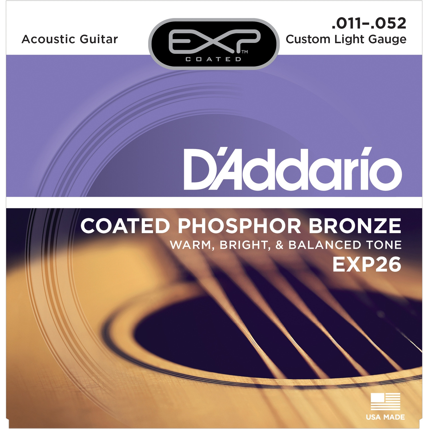 фото Струны для акустической гитары daddario exp26 d'addario