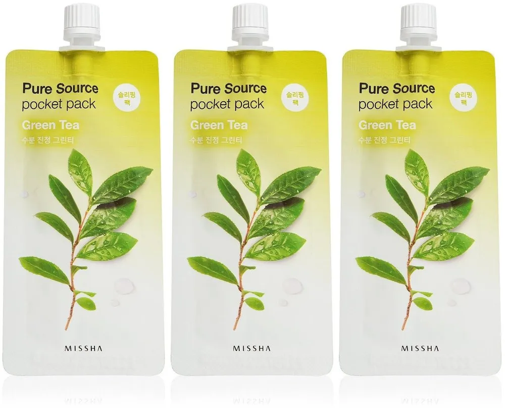 Маска Missha Pure Source Pocket pack Green Tea с экстрактом зеленого чая 10 мл 3 шт, Pure Source Pocket pack Green Tea
Маска Missha Pure Source Pocket pack Green Tea с экстрактом зеленого чая 10 мл 3 шт, Pure Source Pocket pack Green Tea