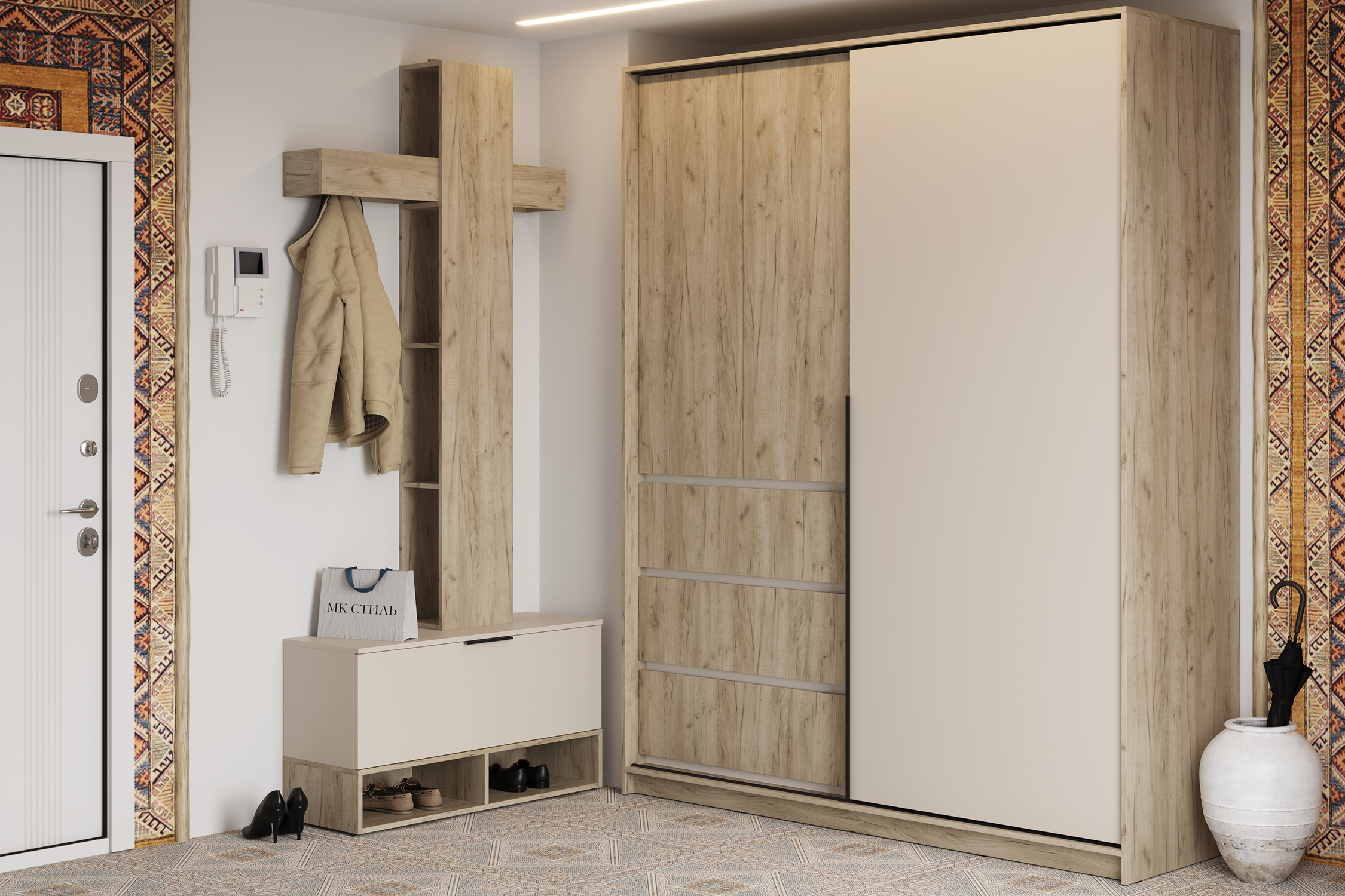 Прихожая НОНТОН Бохо 4 Дуб крафт серый / Кашемир 283.40 x 60.30 x 236, см, Бежевый, Бохо 4
Прихожая НОНТОН Бохо 4 Дуб крафт серый / Кашемир 283.40 x 60.30 x 236, см, Бежевый, Бохо 4