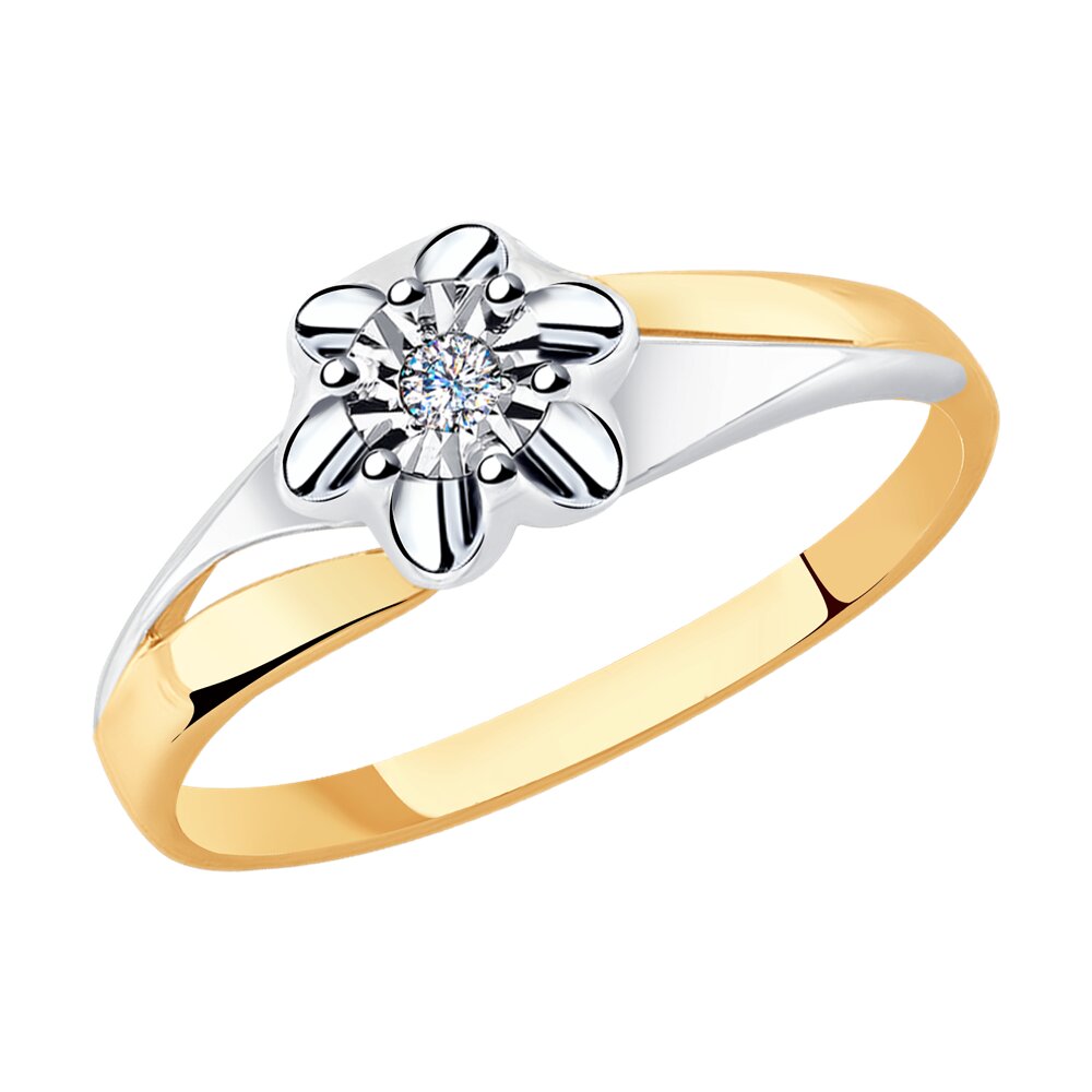 Кольцо из комбинированного золота с бриллиантом р. 18,5 Diamant 51-210-00018-1, 51-210-00018-1
Кольцо из комбинированного золота с бриллиантом р. 18,5 Diamant 51-210-00018-1, 51-210-00018-1