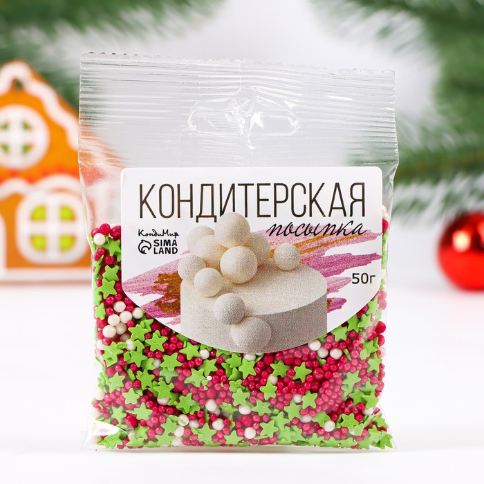 Посыпка кондитерская Sima-Land Новый год с мягким центром, зеленые, белые, бордовые, 50 г
Посыпка кондитерская Sima-Land Новый год с мягким центром, зеленые, белые, бордовые, 50 г