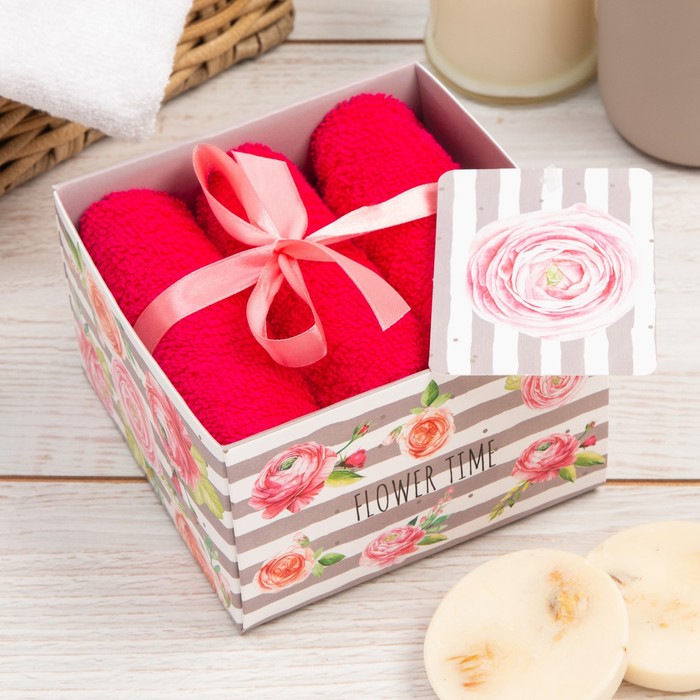Набор махровых полотенец "Flower time" 30х30 см - 3 шт, хлопок 340гр/м2, Этель: Набор полотенец
Набор махровых полотенец "Flower time" 30х30 см - 3 шт, хлопок 340гр/м2, Этель: Набор полотенец