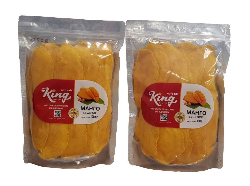 фото Набор из 2 пакетов по 1000 г манго сушеное натуральное king nafoods group