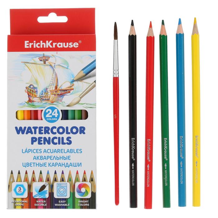 Карандаши акварельные 24 цвета ErichKrause, шестигранные, с кисточкой, Разноцветные, Optima Art
Карандаши акварельные 24 цвета ErichKrause, шестигранные, с кисточкой, Разноцветные, Optima Art