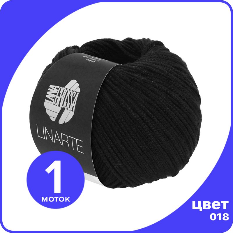 Пряжа Lana Grossa LINARTE 1 шт - 018 (Черный) - 50 гр х 125 м / Лана Гросса Линарте, LGlinarte_klubok.club
Пряжа Lana Grossa LINARTE 1 шт - 018 (Черный) - 50 гр х 125 м / Лана Гросса Линарте, LGlinarte_klubok.club