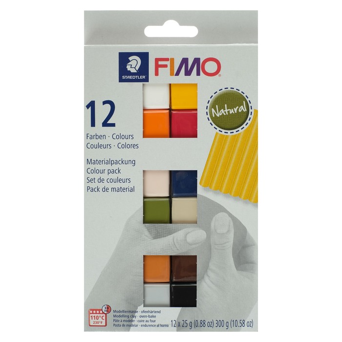 Полимерная глина запекаемая набор FIMO soft «Натуральные цвета», 12 цветов по 25 г, Разноцветный, FIMO soft
Полимерная глина запекаемая набор FIMO soft «Натуральные цвета», 12 цветов по 25 г, Разноцветный, FIMO soft
