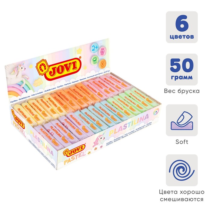 Пластилин на растительной основе 6 цветов, 300 г, JOVI, пастельная палитра, ДЛЯ МАЛЫШЕЙ (ц
Пластилин на растительной основе 6 цветов, 300 г, JOVI, пастельная палитра, ДЛЯ МАЛЫШЕЙ (ц