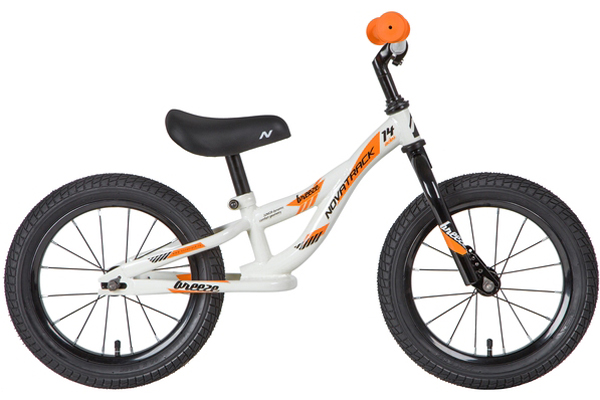 фото Беговел novatrack 14&quot; breeze белый/оранжеый