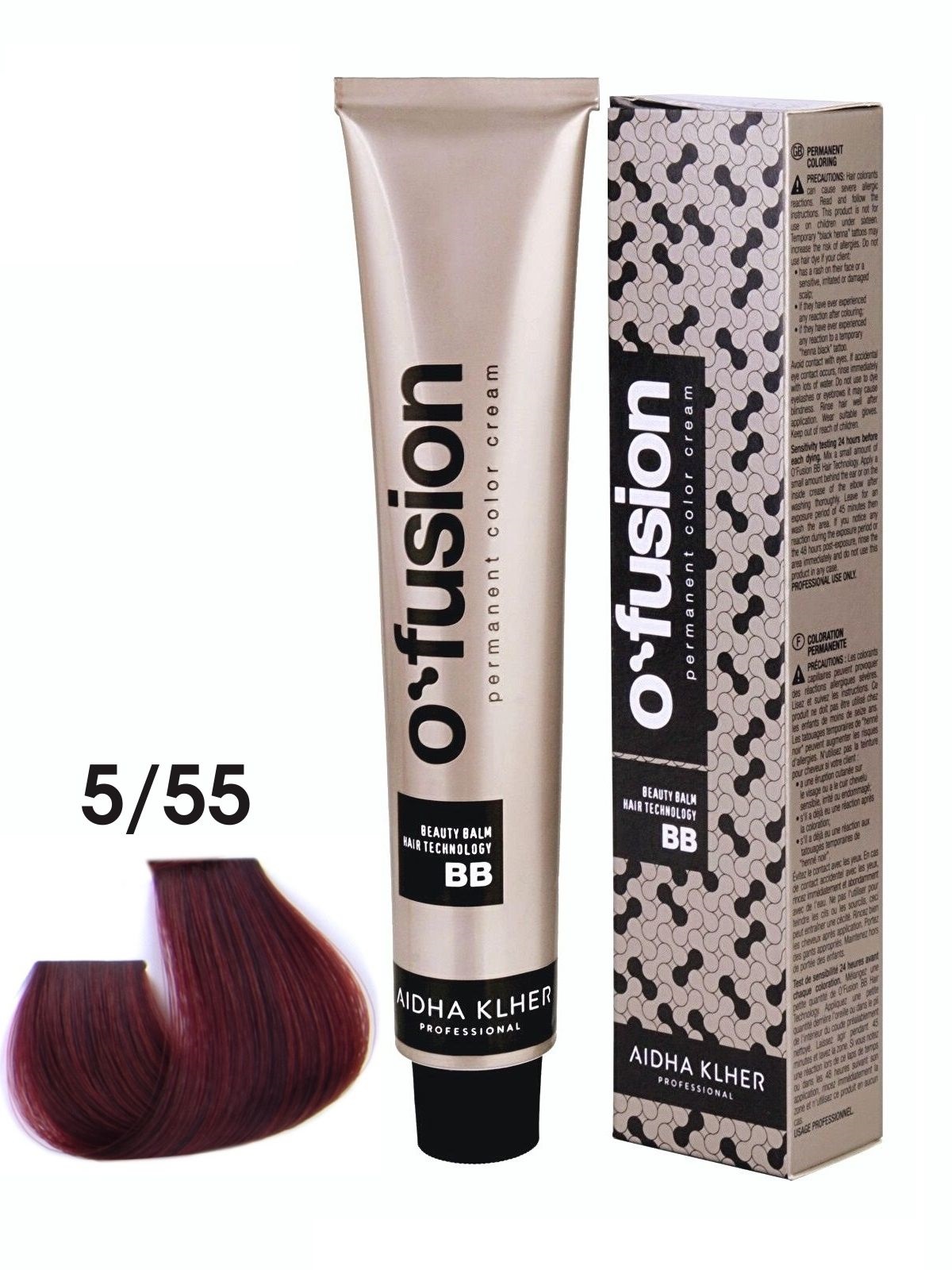Профессиональная краска для волос Aidha Klher O'fusion BB-hair technology, тон 5/55, 100мл, ofusion_bb
Профессиональная краска для волос Aidha Klher O'fusion BB-hair technology, тон 5/55, 100мл, ofusion_bb