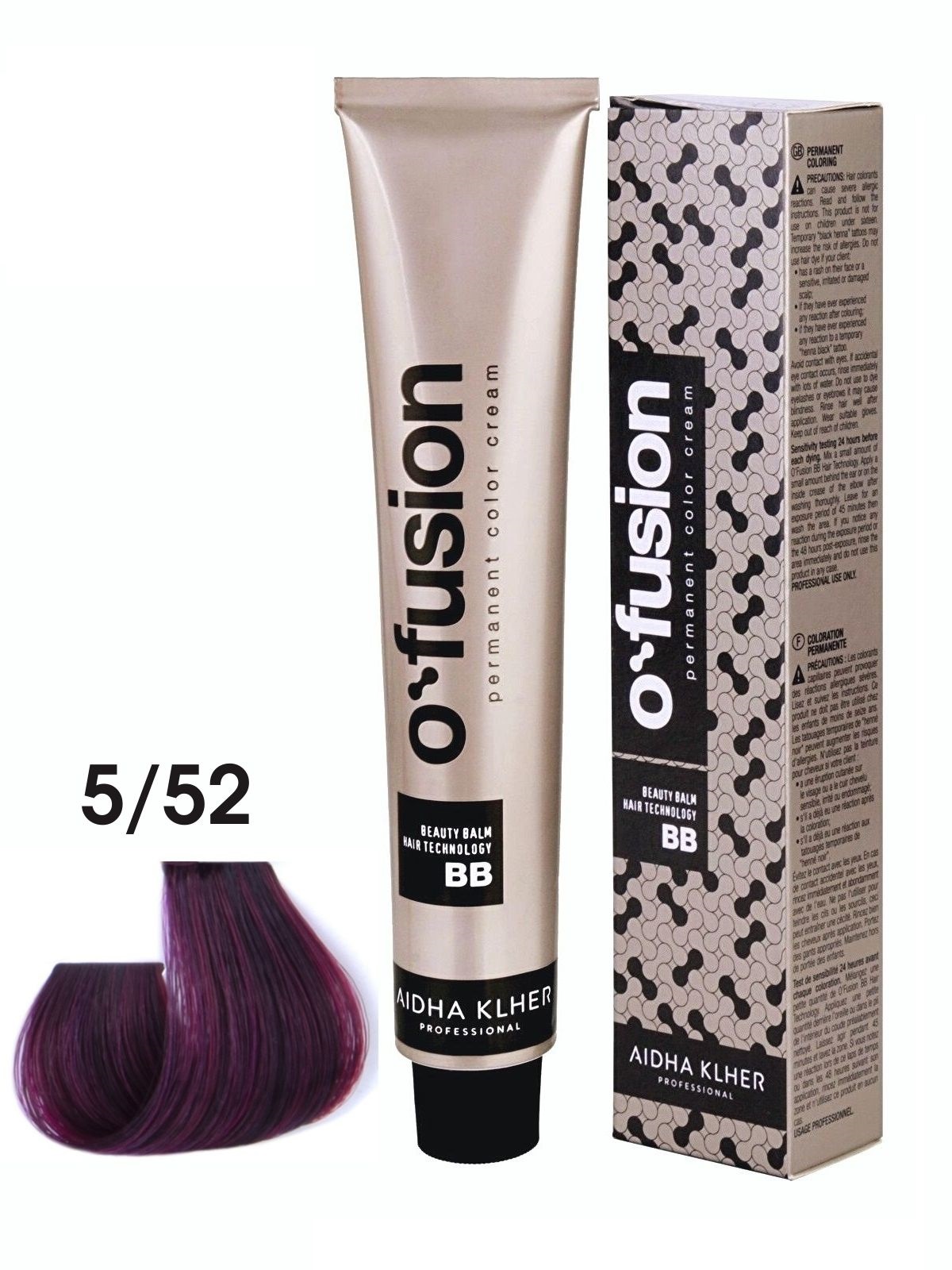 Профессиональная краска для волос Aidha Klher O'fusion BB-hair technology, тон 5/52, 100мл, ofusion_bb
Профессиональная краска для волос Aidha Klher O'fusion BB-hair technology, тон 5/52, 100мл, ofusion_bb