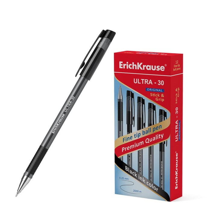 Ручка шариковая ErichKrause ULTRA-30 Original, узел 0.7 мм, чернила чёрные, длина письма 1, U-serias
Ручка шариковая ErichKrause ULTRA-30 Original, узел 0.7 мм, чернила чёрные, длина письма 1, U-serias