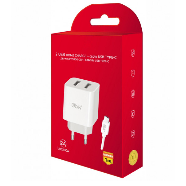 Сетевое зарядное устройство Ubik UHS22C отсутствует 1xUSB, 1xUSB Type-C 2 А белый, UHS22C
Сетевое зарядное устройство Ubik UHS22C отсутствует 1xUSB, 1xUSB Type-C 2 А белый, UHS22C