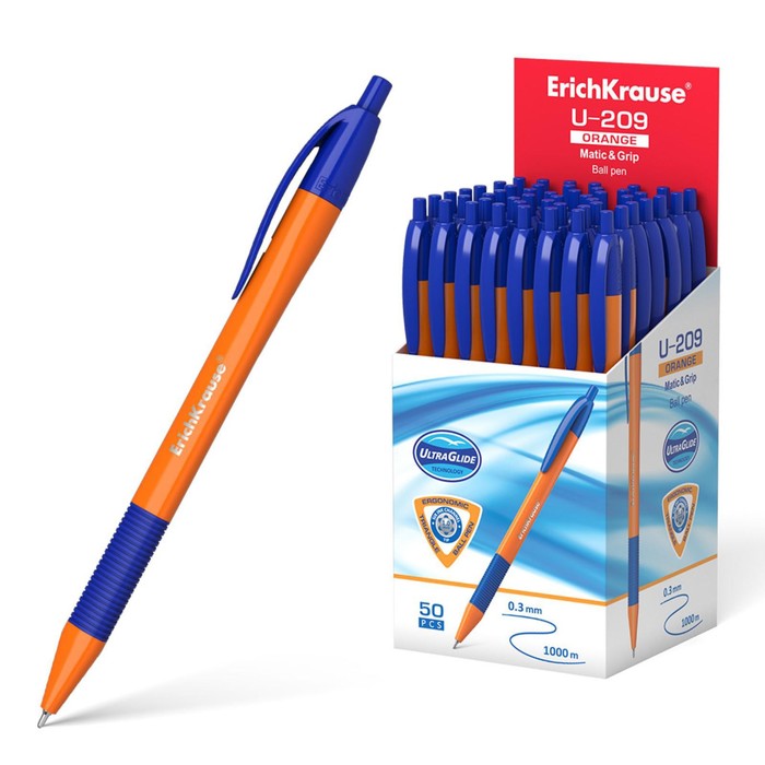 Ручка шариковая автоматическая ErichKrause U-209 Orange Matic&Grip 1.0, Ultra Glide Techno, U-serias
Ручка шариковая автоматическая ErichKrause U-209 Orange Matic&Grip 1.0, Ultra Glide Techno, U-serias