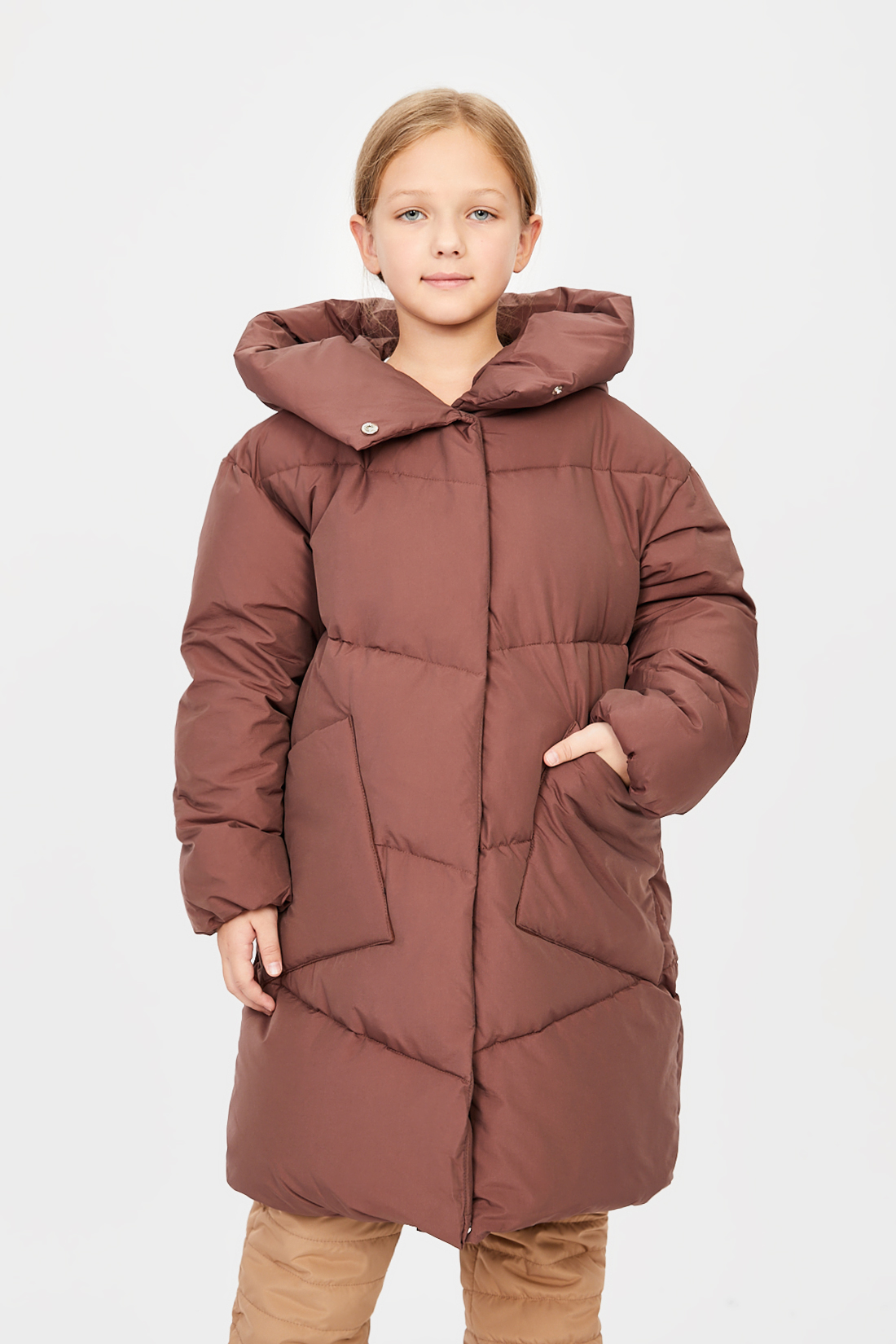 фото Пуховик baon bk001502 цв. коричневый р. 146