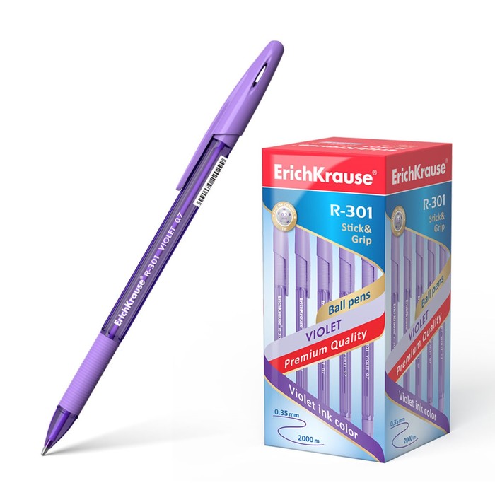 Ручка шариковая ErichKrause R-301 Violet Stick & Grip, узел 0.7 мм, чернила фиолетовые, ре
Ручка шариковая ErichKrause R-301 Violet Stick & Grip, узел 0.7 мм, чернила фиолетовые, ре