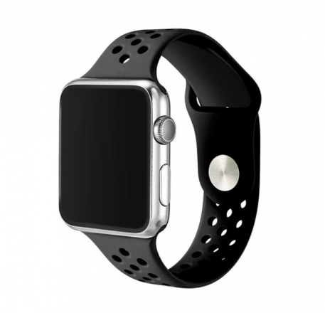 Ремешок силиконовый перфорированный NK для Apple Watch 38/40мм (14), черный, на кнопке
Ремешок силиконовый перфорированный NK для Apple Watch 38/40мм (14), черный, на кнопке